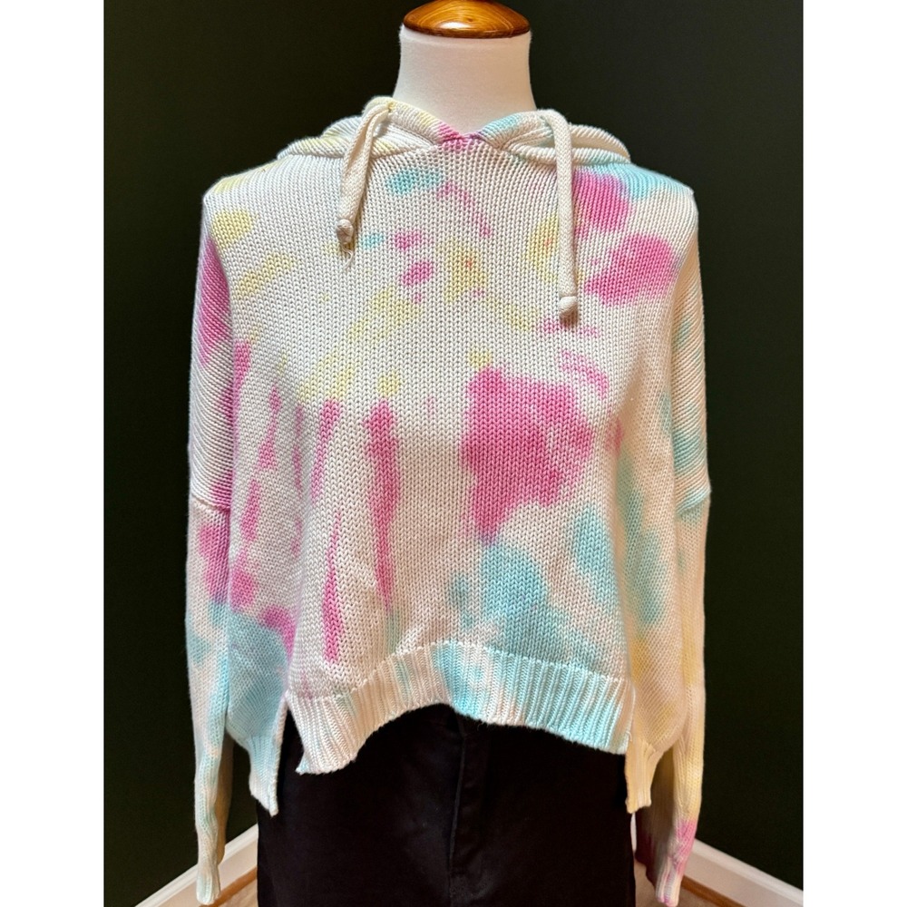 Vintage Havana‎ Tie Dye Knit Cropped Oversized Hoodie Women's Size S